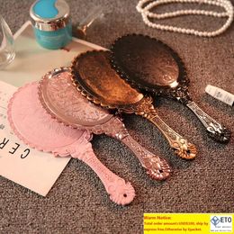 Romantic Vintage Handheld Mirror Lace Make up Mirror Portable Compact Mirrors High Quality Party Favour 4 Colours