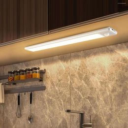 Night Lights 20/30CM PIR Motion Sensor Kitchen Under Cabinet Light Rechargeable Closet Wardrobe Bedroom Lamp Aluminum