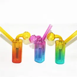 4.72 Inch Mini Glass Oil Burner Bong Water Pipes with Thick Hookah Pyrex Recycler Hand Dab Bongs for Smoking Small Rig Pipe Carb Cap