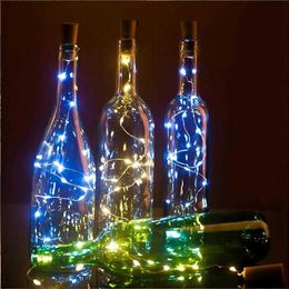 LED red wine bottle hot selling USB charging button battery lamp bundle 2023