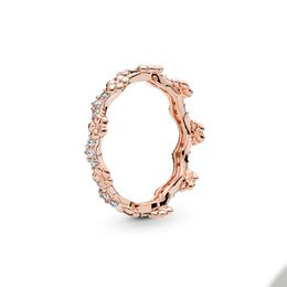 18K Rose Gold Flower Crown Ring for Pandora Authentic Sterling Silver Wedding designer Jewelry For Women Girlfriend Gift Love Rings with Original Box Set