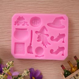 Halloween Silicone Cake Biscuit Moulds Witch Pumpkin Chocolate Candy Mould High Temperature DIY Decoration Baking Kitchen Tools dh54