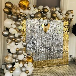 Party Decoration 2023Wedding Supplies Shiny Glitter Sequins Board Silver Gold Shimmer Sequin Panel Interior Wall Backdrop Decor