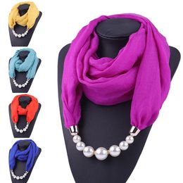 Berets Fashion Solid Jewellery Statement Necklace Pendant Scarf Head Scarves Women Femme Accessories Muslim Hijab StoresBerets