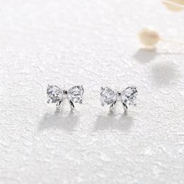 Stud Earrings Ruifan Bow-knot Cubic Zirconia 925 Sterling Silver For Women Female Wedding Party Fine Jewelry Wholesale YEA405