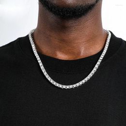 Chains Hip Hop Tennis Chain Necklace 3MM 4MM 5MM Mens Necklaces 1 Row Rhinestone Choker Iced Out Bling Crystal For Men Jewelry