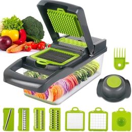 Fruit Vegetable Tools Multifunctional Vegetable Cutter Fruit Slicer Grater Shredders Drain Basket Slicers 10 In 1 Gadgets Kitchen Accessories 230328