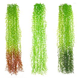 Decorative Flowers Simulation Plant Green Weeping Willow Wall Hanging Water Grass Home Decoration Leaf Decor