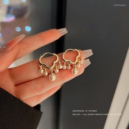 Stud Earrings Simple Temperament Cloud Tassel Pearl Pendant Women's 2023 Fashion Feel Accessories