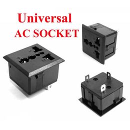 Sockets 51050PCS Black Copper 13A 250V embedded industrial outlet US UK AU EU universal electrical AC socket Z0327