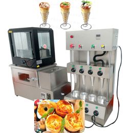 Commercial Pizza Making Machine For Pizza Shop Cone Mould Umbrella Mould Cup Mould Pizza Cone Machine With Revolve Oven Display Cabinet