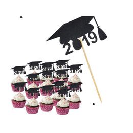 Other Event Party Supplies Graduation Season Doctor Hat Baking Cake Insert Dessert Table Birthday Decoration Dh5J7