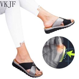 Slippers 2022 Women Shoes Slippers Orthopaedic Bunion Corrector Comfy Platform Ladies Casual Big Toe Correction Sandal Sandalias De Mujer Z0328