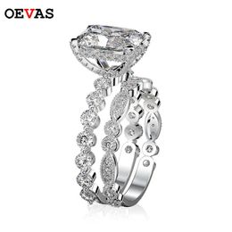 Band Rings OEVESSET Women's 100 Sterling Silver Wedding Ring Moissanite Gem Engagement Diamond Fine Jewelry 925 Z0327