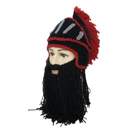 Caps Hats Hat Roman Knight Wool Hat Mediaeval Retro Helmet Big Beard Full Face Headgear Warm Hat Pography Props 230328