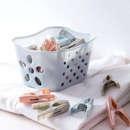 Clothing Storage & Wardrobe 30Pcs Plastic Clothes Pegs Laundry Pins With Basket Heavy Duty Hanging Clips Hanger Drying Racks