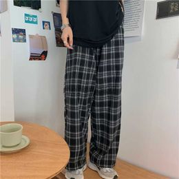 Men's Pants Summer/Winter Plaid Men S-3XL Casual Straight Trousers for Male/Female Harajuku Hip-hop Y23
