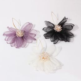 Dangle Earrings Boho Large Petal Exaggerated Flower Tassel Long Drop Earring Wedding Jewellery For Women Girls Gift
