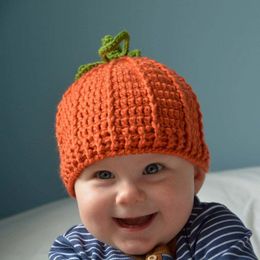 Caps Hats Handmade Wool Crochet Halloween Pumpkins In Europe and America Pography Commemorative for born Babies Hat 230328