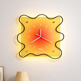 Wall Clocks Kids Room Modern Living Square Creative Silent Unusual Clock Stylish Reloj De Pared Decorarion