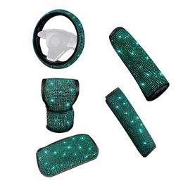 Steering Wheel Covers Bling Car Emerald Cover Handbrake Shoulder