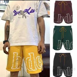 Limited Rhude Designers Mens Basketball Shorts Summer Hip Hop High Sports Training Beach Pants Palm Letter Mesh Street 4842o3p