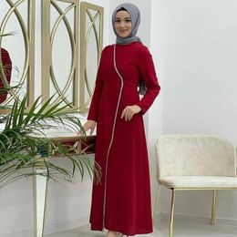 Ethnic Clothing Abayas For Women Eid Mubarak Modest Dress Red Islamic Women's Long Muslim Khimar Dubai Abaya Wrap Jilbab Robe