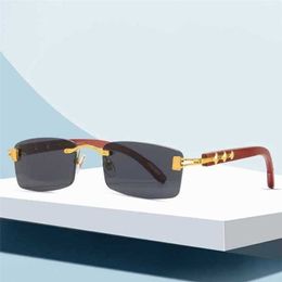 Top Luxury Designer Sunglasses 20% Off leg fashion frameless hot trend wood glasses