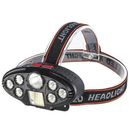 Powerful 8 led Headlights Bright USB Rechargeable Headlamp Mini COB Head Lamp Lights for outdoor Running Cycling Hiking Camping