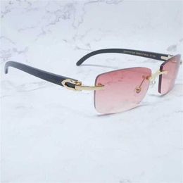 Top Luxury Designer Sunglasses 20% Off Vintage Rimless Wood Sunglass Men Women Eyeglasses For Driving Buffalo Horn Shades EyewearKajia