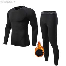 Men's Tracksuits Men's Sports Tights Compression Underwear Warm Base Layer Thermal Shirts Pants Fleece Kids Thermal Underwear Winter Jogging Wear W0328