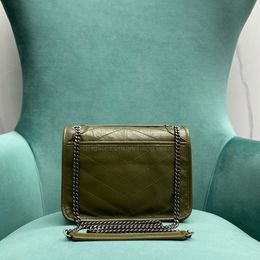 10A Mirror quality designer Pleated cowhide Niki Bag Woman meenger Handbag Green courier Bag Backpack Crobody Small capacity real leather