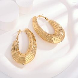 Hoop Earrings Fashion Jewelry Unique Irregular 2023 Big Oval For Women Girls Birthday Gift Dubai Earring