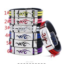 Identification Flame Bracelet Men's Silicone Stainless Steel Bracelet