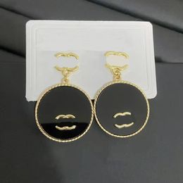 Retro Luxury Style C-Letter Designer Stud Earrings Brand Large Round Pendant Earring For Women High Quality Jewellery Accessory Gifts