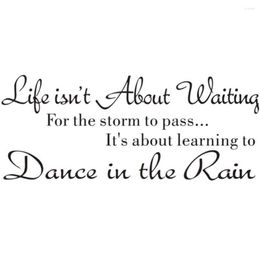 Wall Stickers Life Isnt About Waiting For The Storm To Pass Its Learning Dance In Rain Sticker Art Decal Home