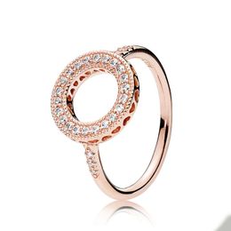Rose Gold Halo Heart Rings for Pandora Authentic Sterling Silver Wedding designer Jewelry For Women Girlfriend Gift CZ Diamond Love Ring Set with Original Box