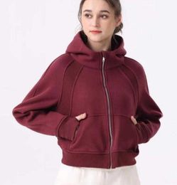 LU-67 Scuba Hoodies Full Zipper Outdoor Leisure Sweater Gym Clothes Women Tops Workout Fiess Loose Thick Yoga Jackets Exercise Running