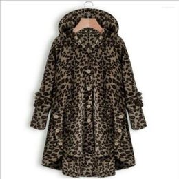 Jaquetas femininas Casaco de inverno leopardo botão feminino