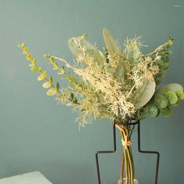 Decorative Flowers 1 Branch Grass And Leaves Mixed Bundle Artificial Flower Arrangement Supplies Home Living Room Decor Wedding Fake Plants