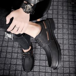 Homens vestido esporte casual 206 sapatos homem verão preto couro moda plana sapato masculino tênis para botas s 198 s