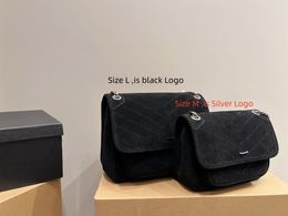Classics NIKI Women bags Handbag Shoulder Bag Brand LOULOU Y-Shaped Designer Fur Leather Ladies Metal Chain Black Clamshell Messenger Chain Bags
