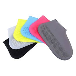 Silicone Rain Boots Waterproof Shoe Cover Water Resistant Overshoes Unisex Non-Slip Wear-Resistant Reusable Indoor Outdoor Rainy Days Shoes Protectors EW0219