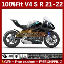 Motorcycle Fairings For DUCATI Street Fighter Panigale V4S V4R V 4 V4 S R black stock blk 2018-2022 Body 167No.48 V-4S V-4R V4-S V4-R 21 22 2021 2022 Injection Moulding Bodywork