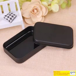 Mini Tin Gift Box Small Empty Black Metal Storage Box Case Organiser for Money Coin Candy Keys Playing Card RRE