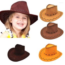 Berets Western Cowboy Hat Curved Brim Outdoor Toddler Sun Children Birthday Gifts Vacation Party Cosplay