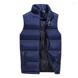 Men's Down 2023 Mens Sleeveless Jacket Cotton Winter Warm Vest Parka Solid Color Thick Male Casual Coats Jaqueta Masculino Inverno