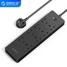 Sockets ORICO UK Plug AC Outlet 5 USB Electrical Socket Extension Strip For Home Office 8AC 6AC 4AC Outlet USB Port Strips Z0327