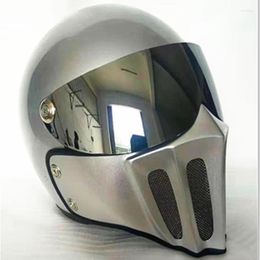 Motorcycle Helmets High Strength Fiberglass Classic Retro Combined Full Face Four Seasons Helmet Hollow Out Ghost