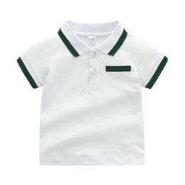 Children's T-Shirt Designers Clothes Toddler Boys Girls Polos Kids Shirts Child Brand Baby Lattice Turndown Collar Tops Clothing T-shirt